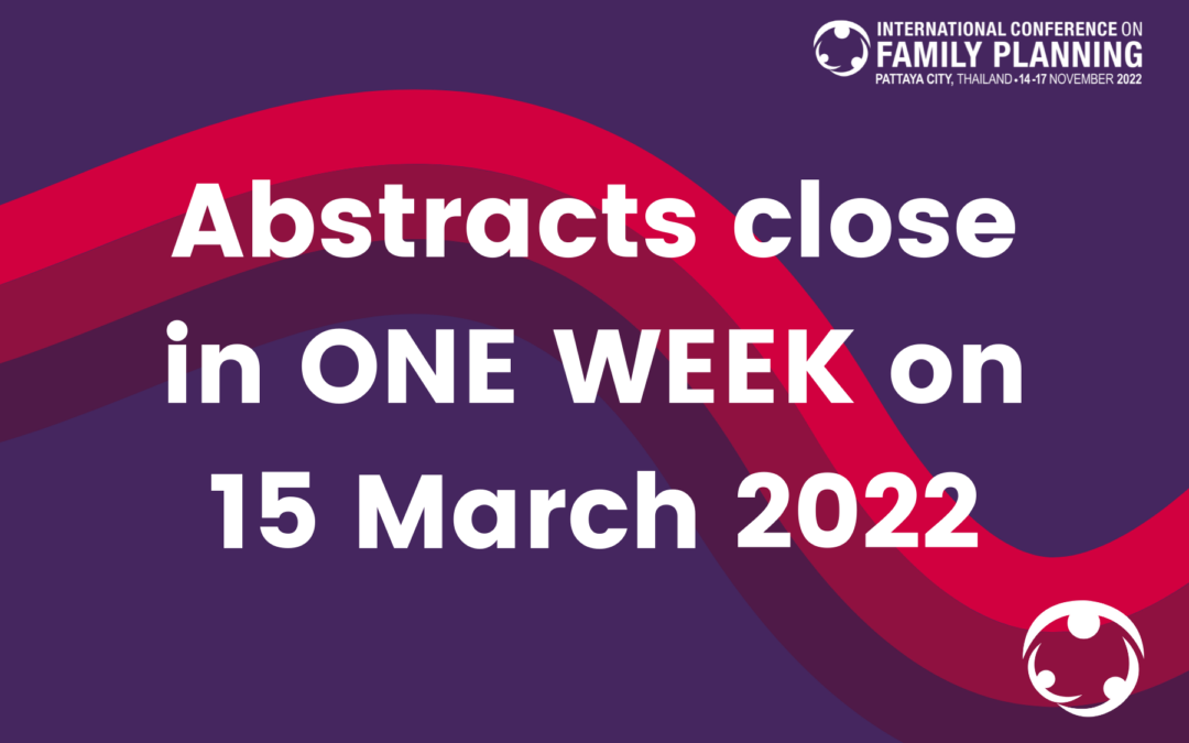 Abstracts Due in One Week: Deadline 15 March