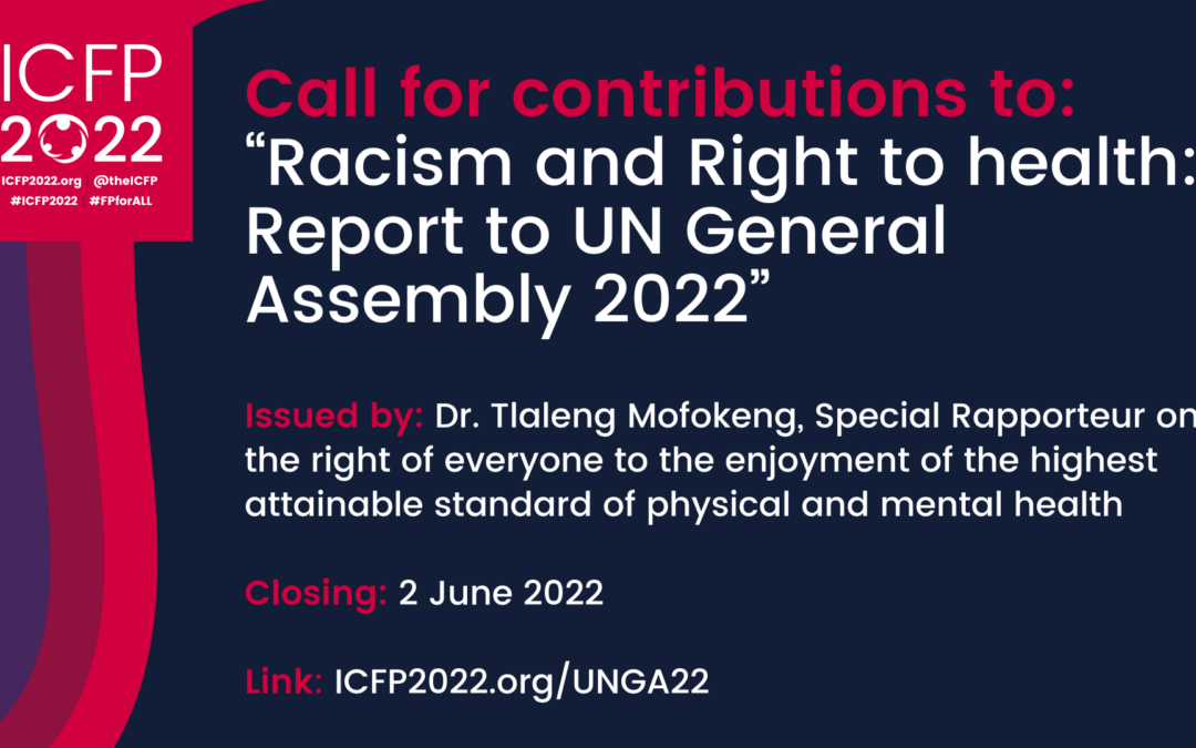 Convocatoria de contribuciones: "Racismo y derecho a la salud: Informe a la Asamblea General de la ONU 2022"