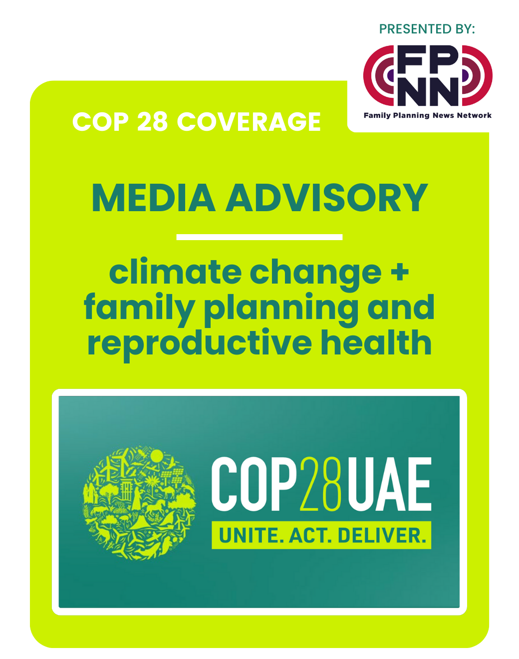 Media Advisory: Briefings on COP 28 & SRHR