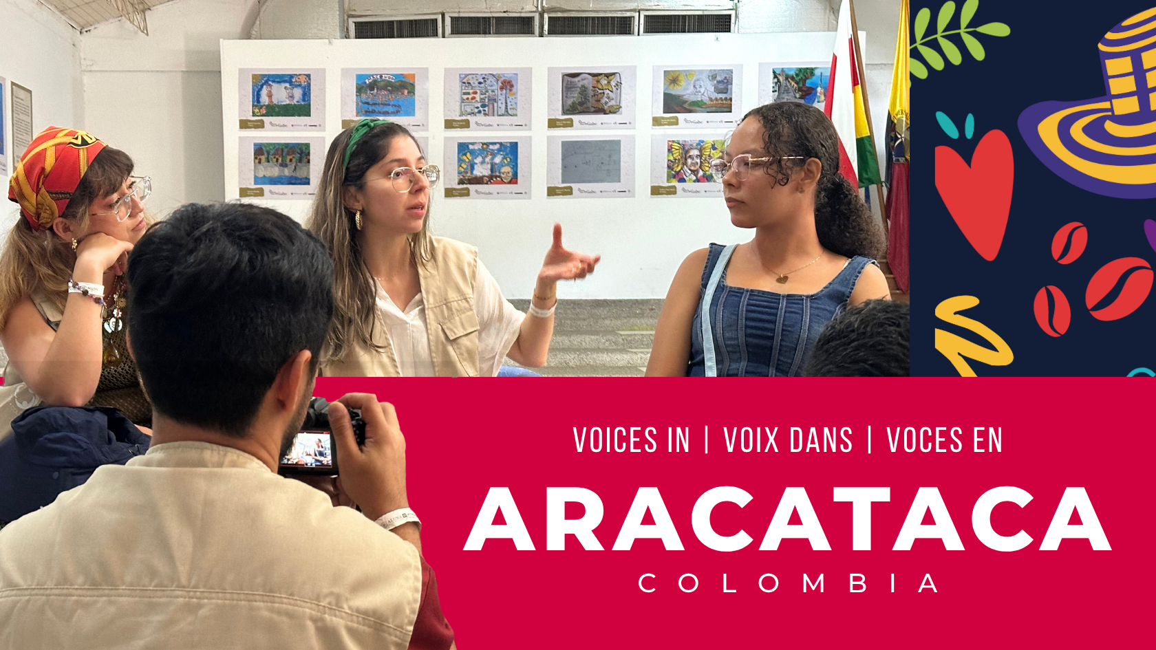Reporteros de FPNN se reúnen con jóvenes de Aracataca para hablar de su participación en el Programa Valiente de Colombia, que promueve la educación sexual y la eliminación del estigma.