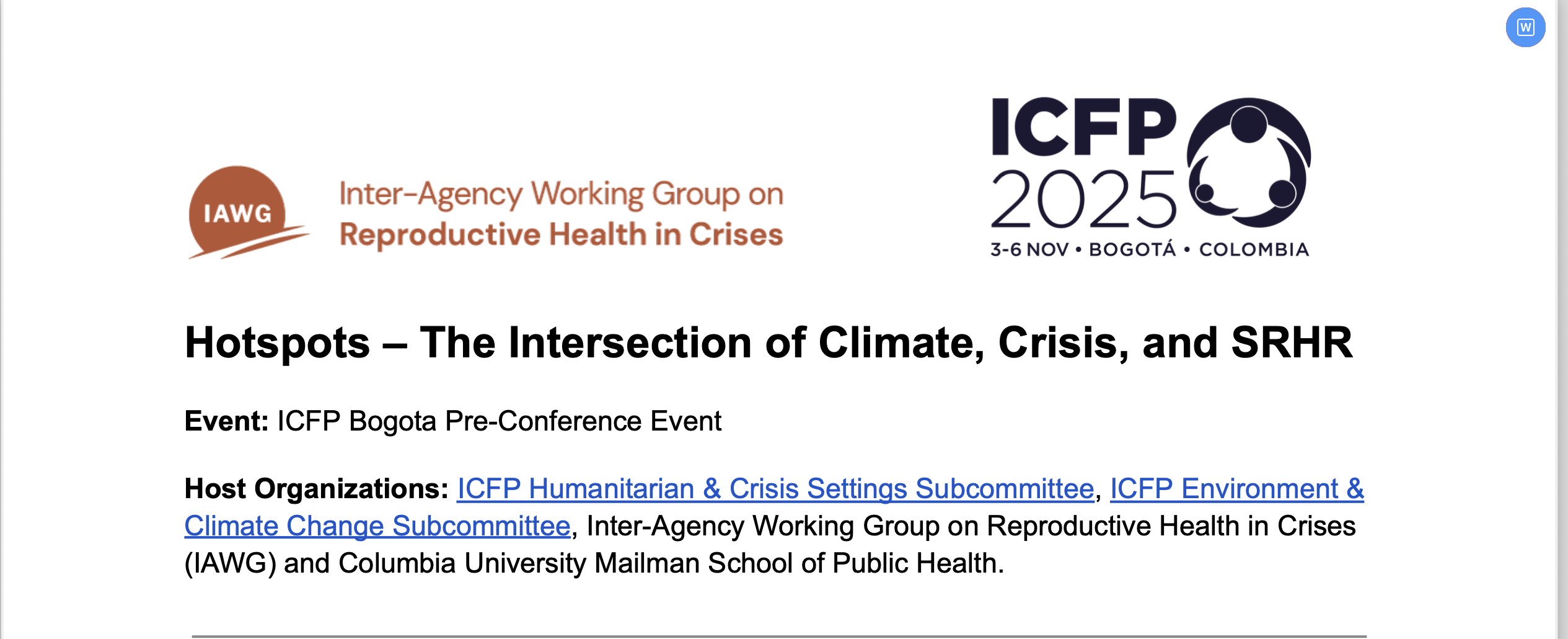 Hotspots – The Intersection of Climate, Crisis, and SRHR